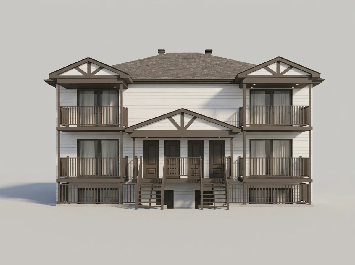 Rendu 3D : 6 logements, rue Brochu